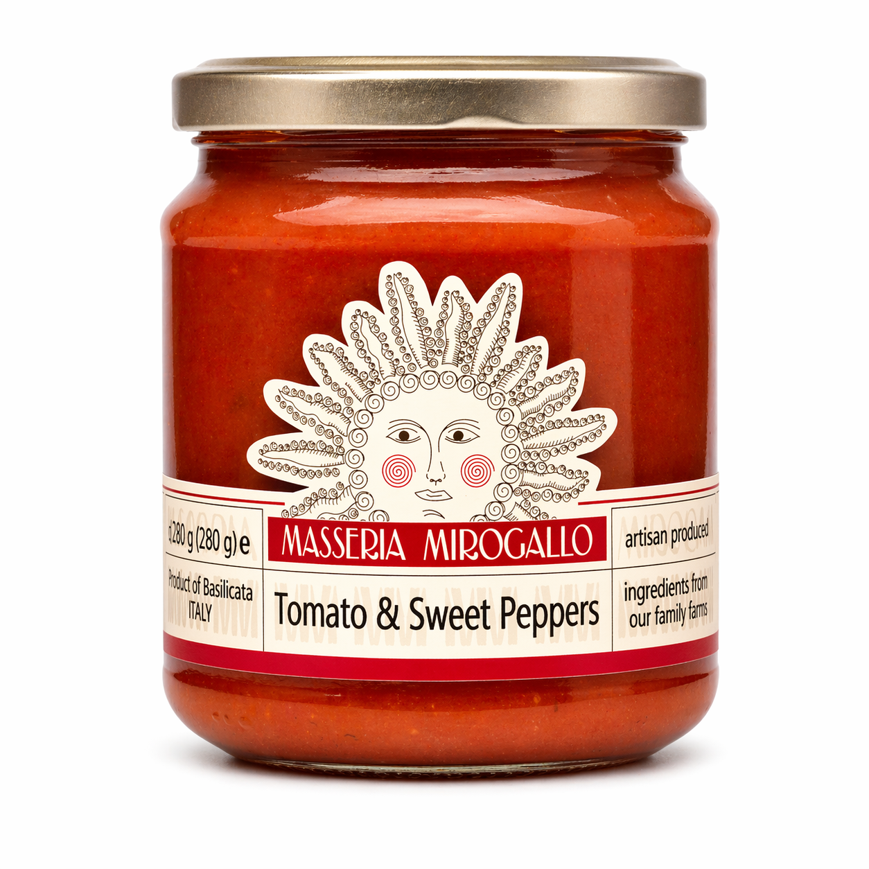 Masseria Mirogallo Tomato Sauce with Sweet Peppers 9.9oz / 280g - 8/case