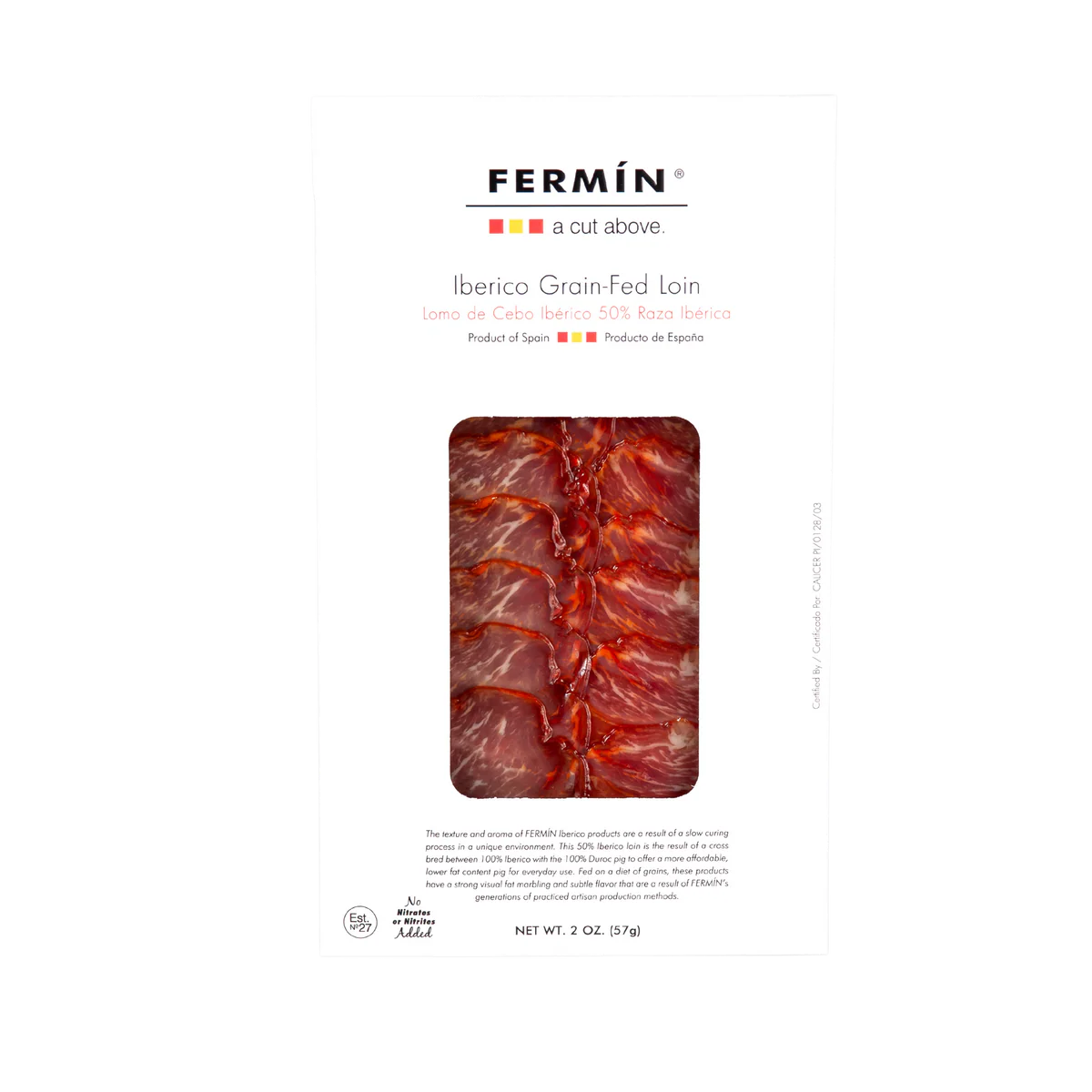 Fermin Ibérico Grain-Fed Loin Pre-Sliced 2 oz – 15/case