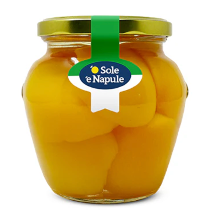 O Sole E Napule Pesche Allo Sciroppo Peaches In Syrup Jar 19.75oz (560 g)