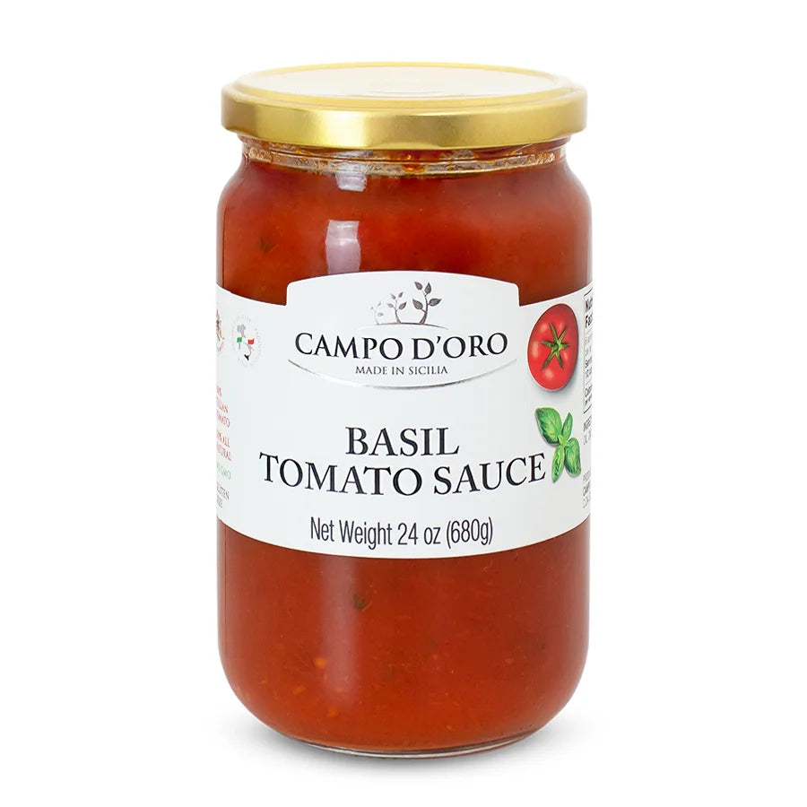 Campo D’oro Basil Tomato Sauce 24oz (680gr) 6 Units