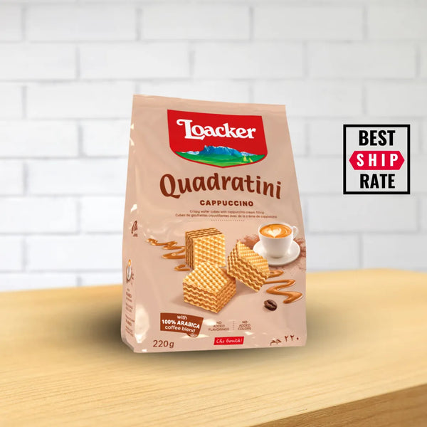 Loacker Quadratini Cappuccino Cube Wafers 8.8 oz – 6 units