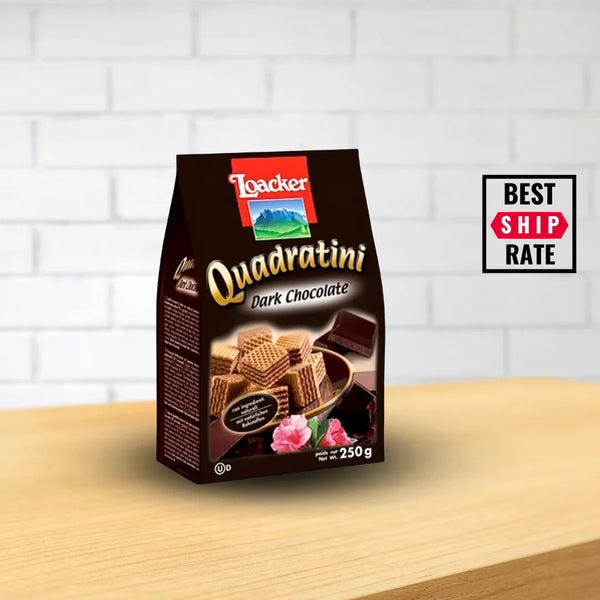 Loacker Quadratini Dark Chocolate Cube Wafers 8.8 oz (250 g) 6 Units