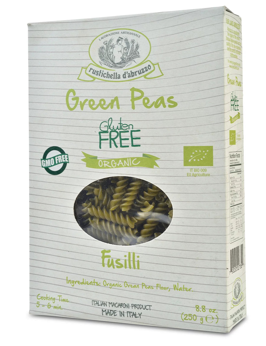 Rustichella Organic Green Pea Fusilli 8.8oz 12 Units