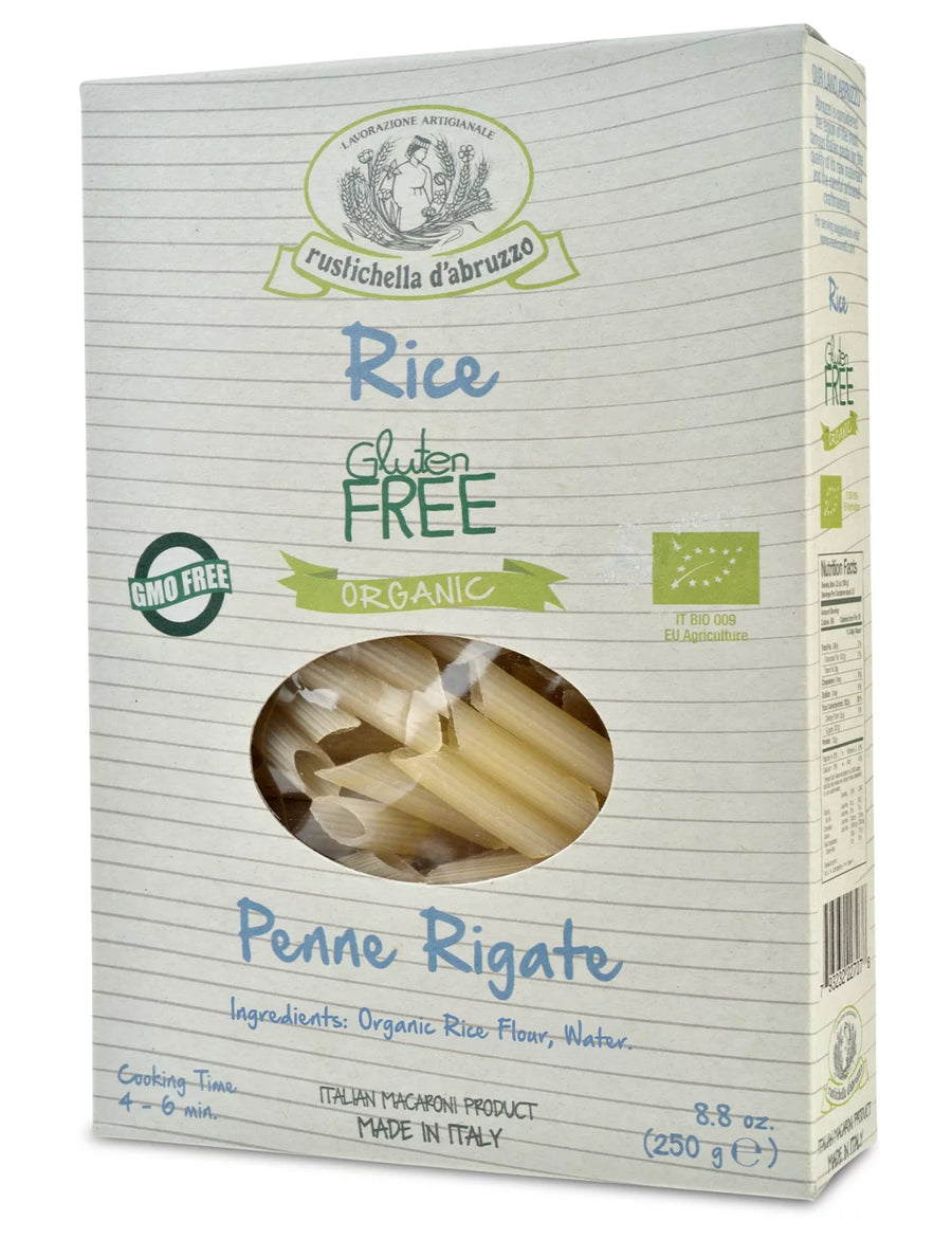 Rustichella Organic Rice Penne Rigate 8.8oz 12 Units
