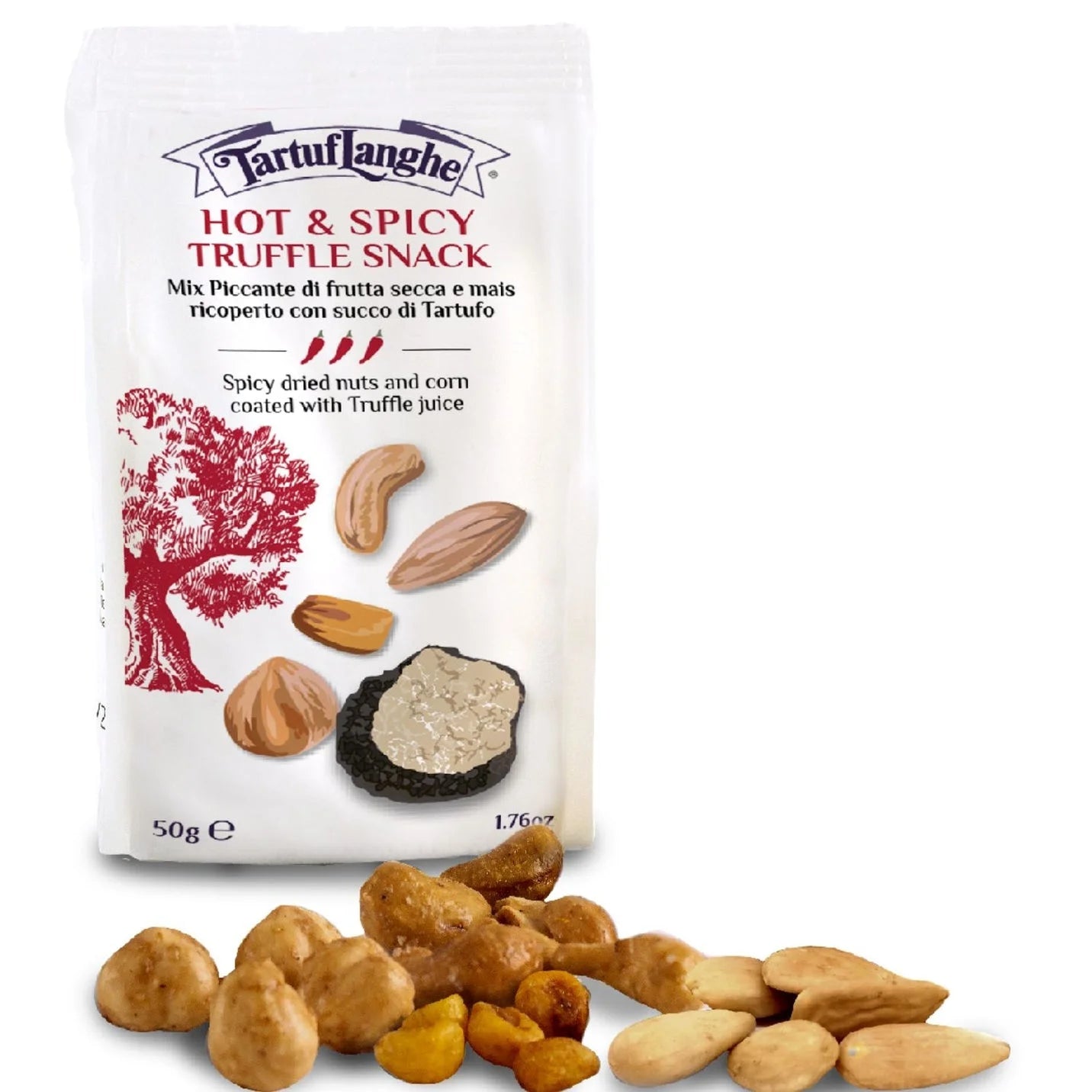 Tartuflanghe Hot & Spicy Nuts Mix with Truffle 1.76oz (50g) 7 Units