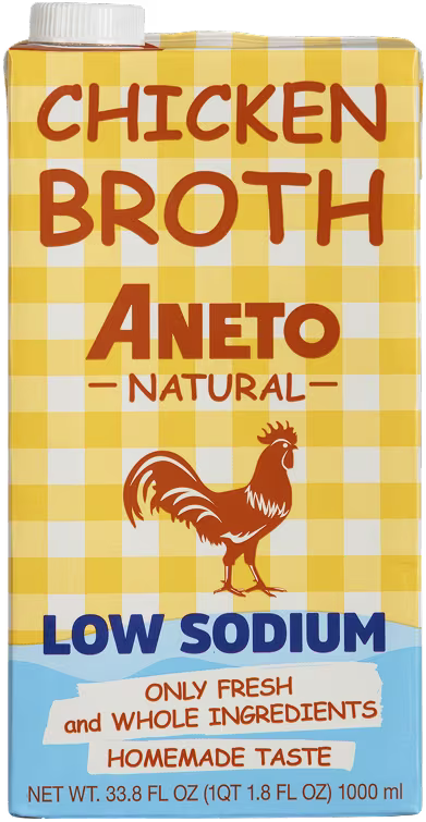 Aneto Chicken Broth Low Sodium 33.83 fl oz (1 lt) 6 Units