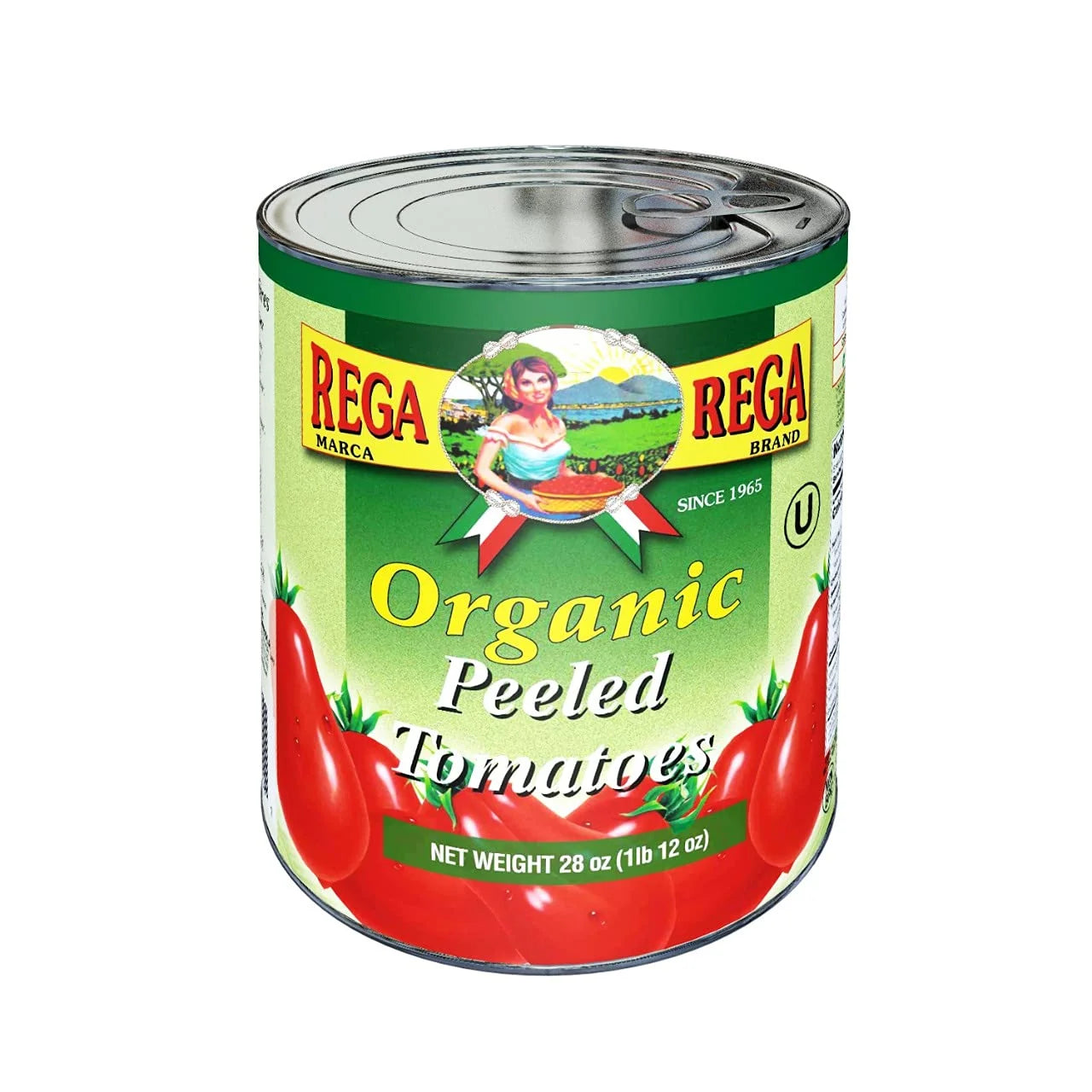 Rega Organic Whole  Tomatoes Can 28 oz (794 g) 12 Units