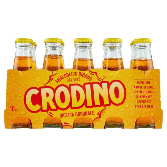 Crodino Biondo Aperitivo Aperitif Blond Glass 6 X 10-Pack X 3.38oz (100ml) 60 Units