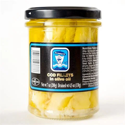 Alkorta Cod Fillets in Olive Oil (Bacalao) 7oz (200gr) 6 Units