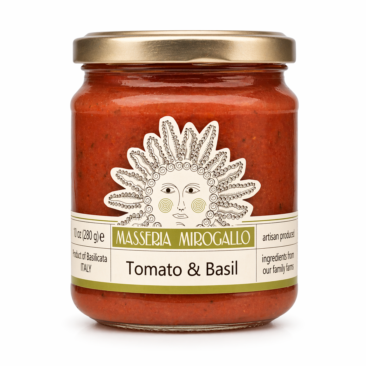 Masseria Mirogallo Tomato Sauce with Basil 9.9oz / 280g - 8/case