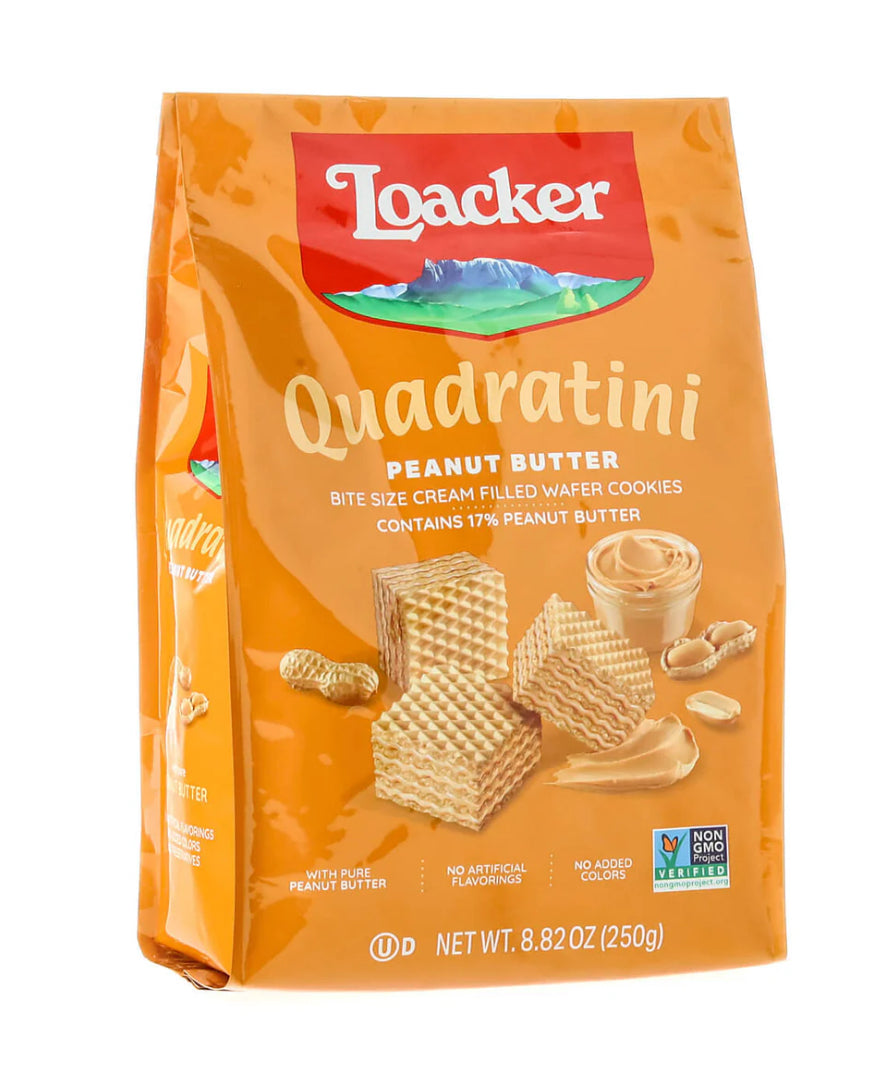 Loacker Quadratini Hazelnut Cube Wafers 8.8 oz (250gr) 6 Units