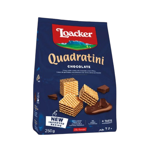 Loacker Quadratini Chocolate Cube Wafers 8.8 oz (250gr) 6 Units