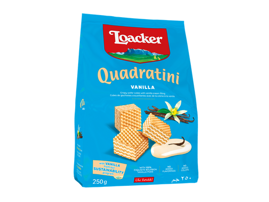Loacker Quadratini Vanilla Cube Wafers 8.8 oz – 6/case