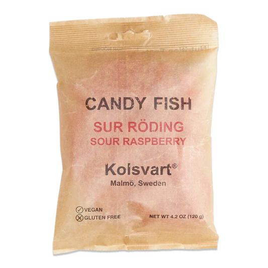 Kolsvart Sur Roding Sour Raspberry Candy Fish oz (125 g) 15 Units