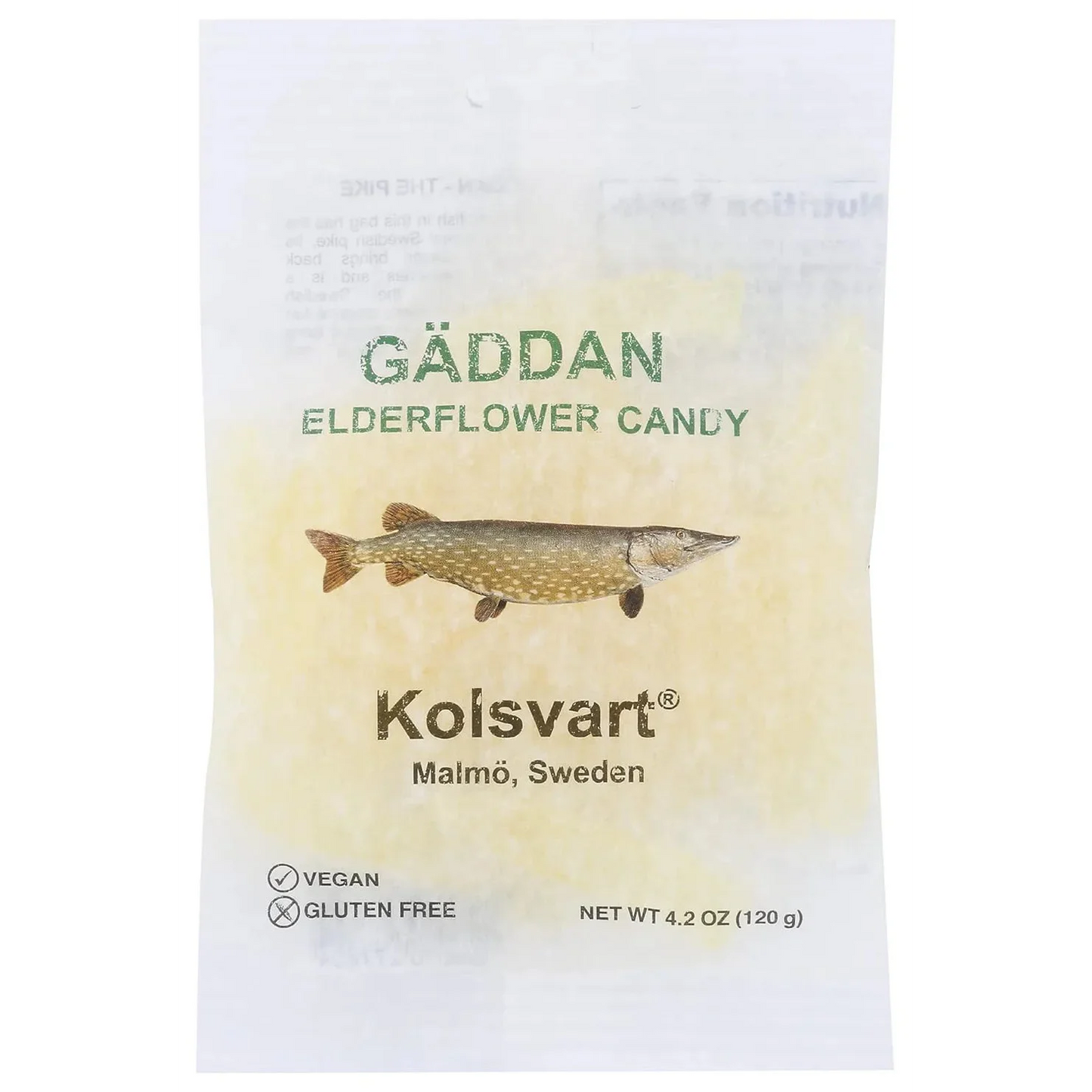 Kolsvart Gaddan Elderflower Candy Fish  4.25 oz (125 g) 15 Units