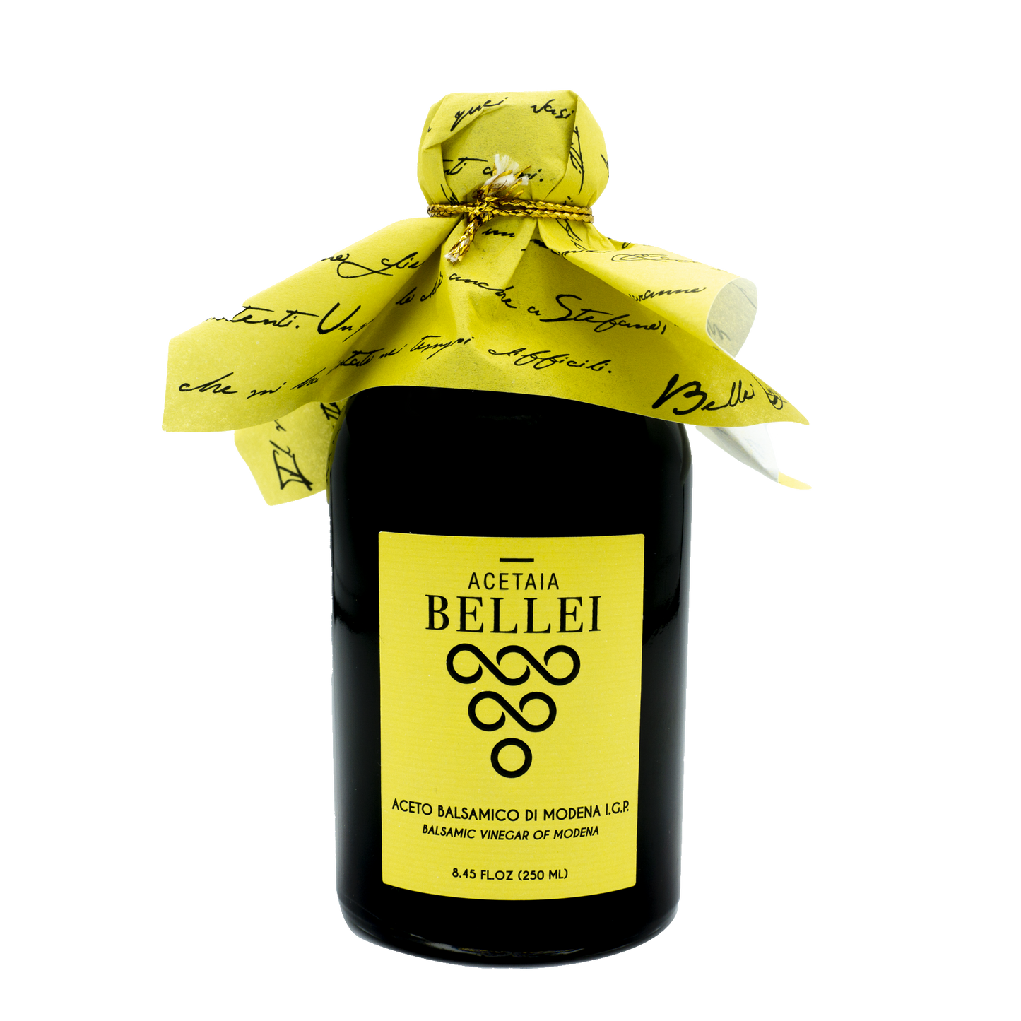 Bellei PRECIOUS GIFT Yellow Label Balsamic Vinegar of Modena 8.45 fl oz – 6 Units