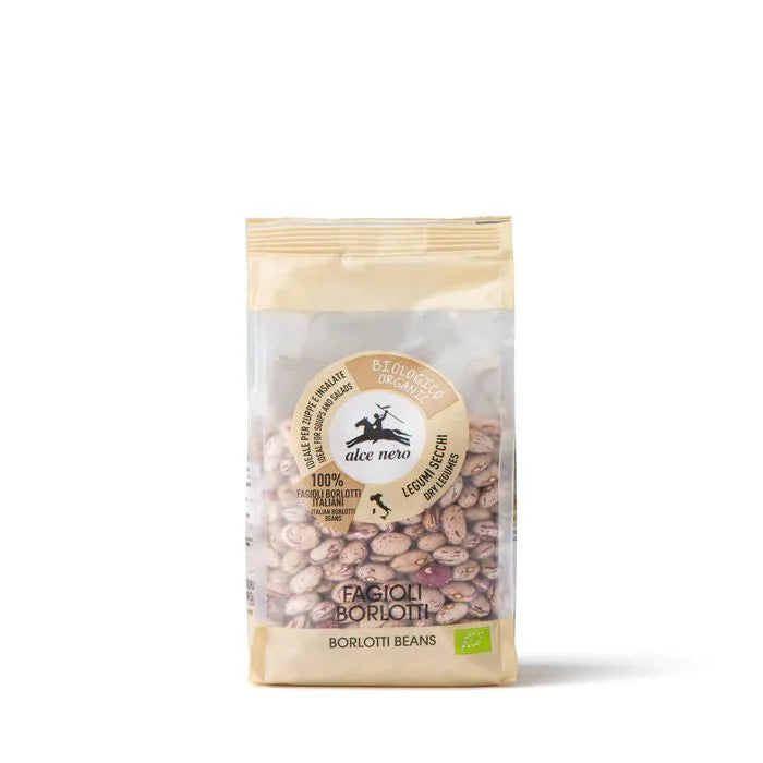 Alce Nero Organic Borlotti Beans Dried Bag 14.11oz (400gr) 12 Units