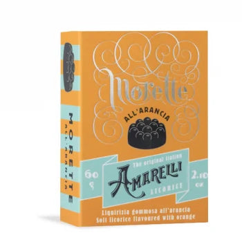 Amarelli Morette Orange Gummy Licorice 2.12 oz (60gr) 12 Units