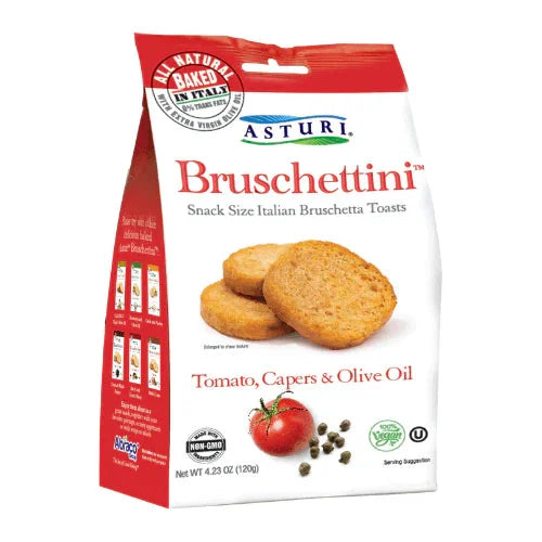 Asturi Bruschettini Tomato, Capers and Olive Oil  4.23 oz (120 g) 12 Units