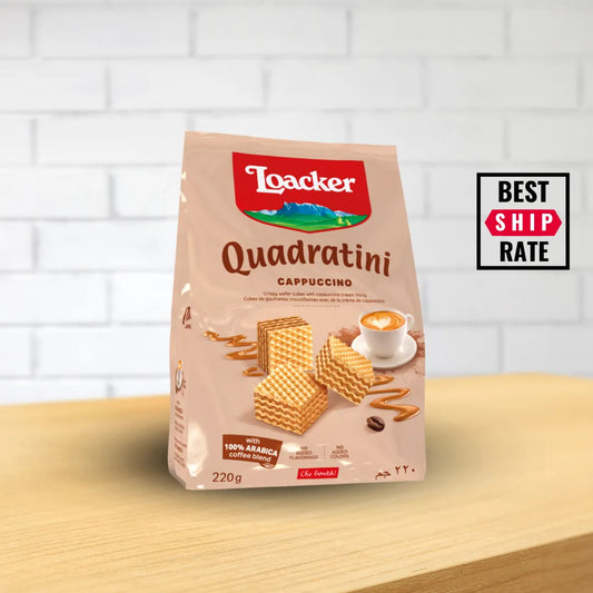 Loacker Quadratini Cappuccino Cube Wafers 8.8 oz  – 6 units