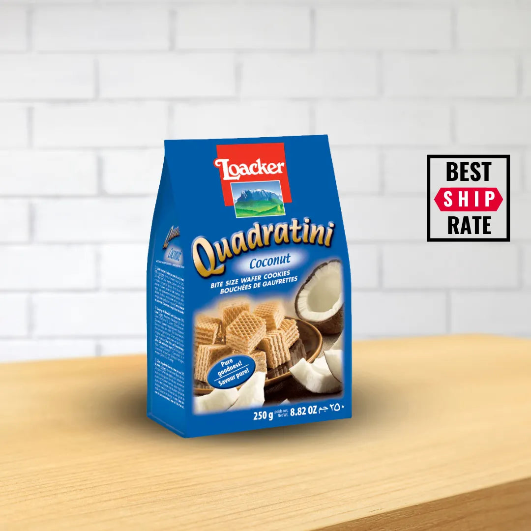 Loacker Quadratini Coconut Cube Wafers 8.8 oz – 6/case