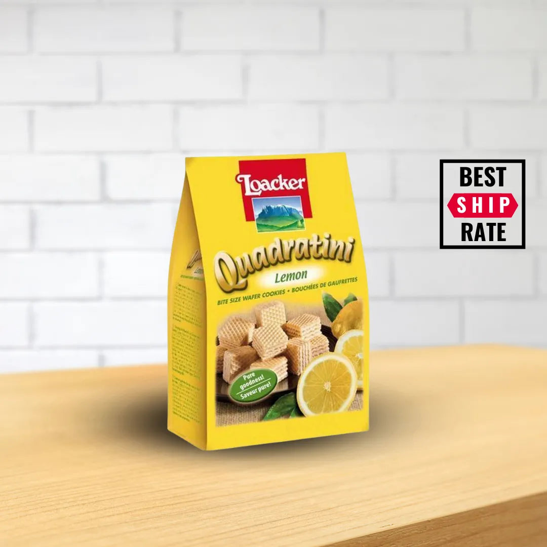 Loacker Quadratini Lemon Cube Wafers 8.8 oz  – 6/case