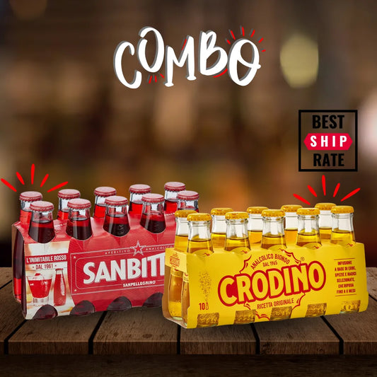 Crodino & Sanbitter Combo – 4 Packs x 10 (40 Bottles)