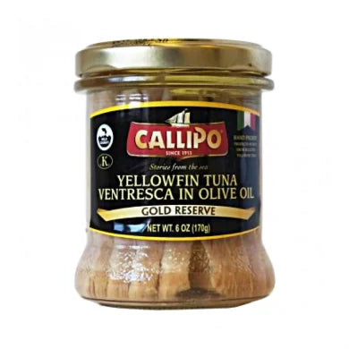 Callipo Yellowfin Tuna Ventresca in Olive Oil Jar 6oz (170 g) 12 Units