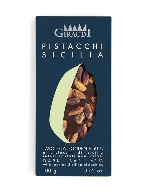 Giraudi Dark Chocolate 61% Sicilian Pistachios 3.5oz 9 Units