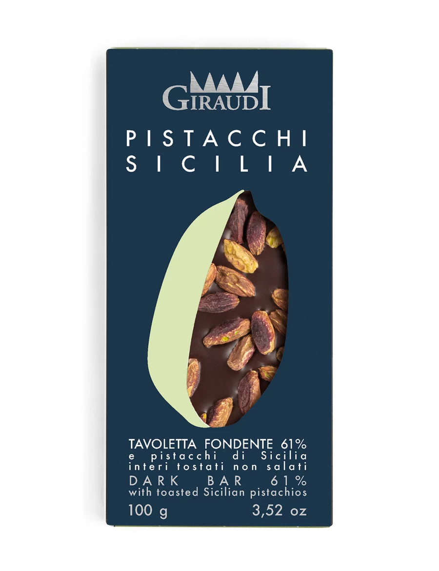Giraudi Dark Chocolate 61% Sicilian Pistachios 3.5oz 9 Units