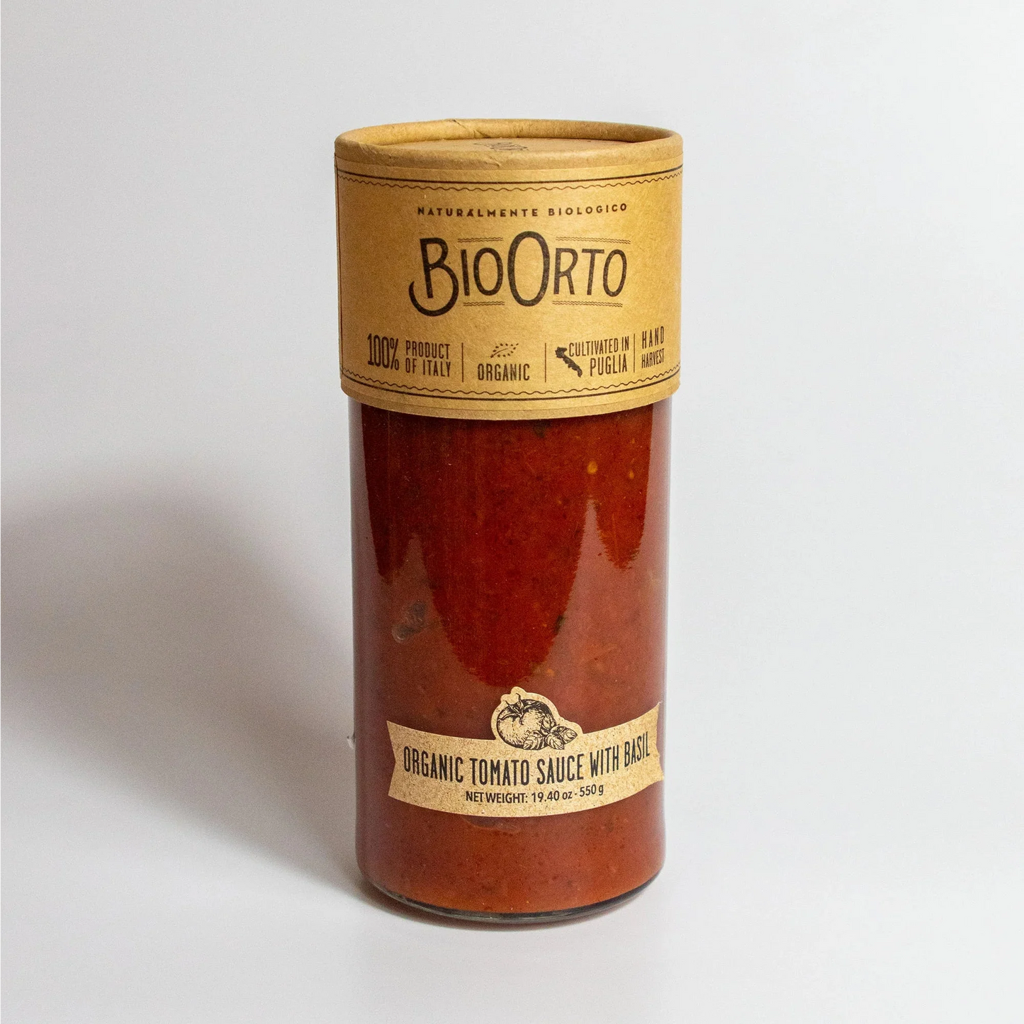 Bio Orto Organic Tomato & Basil Sauce 19.4 oz (550g) 6 Units