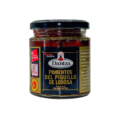 Dantza Whole Smoked Piquillo Peppers DOP Jar 220 g 24 Units