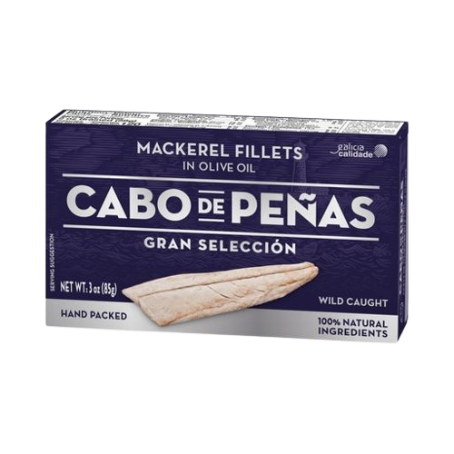 Cabo de Peñas Mackerel Fillets in Olive Oil 85 g – 24/case