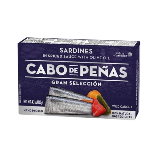 Cabo de Peñas Sardines in Spicy Sauce 120 g – 24/case