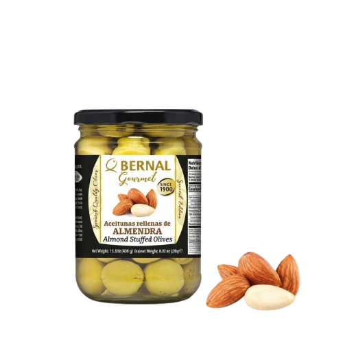 Bernal Gourmet Manzanilla Olives Almond Stuffed 436 g – 12/case