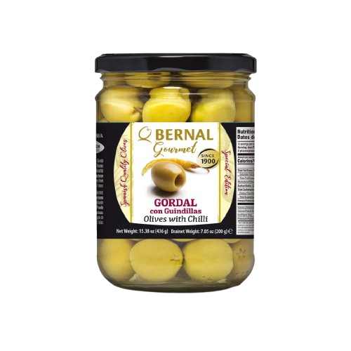 Bernal Gourmet Gordal Olives Chili Stuffed 436 g – 12/case