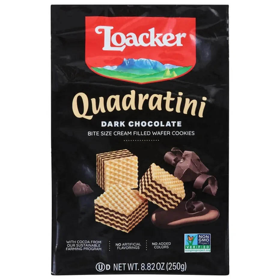 Loacker Quadratini Hazelnut Cube Wafers 8.8 oz (250gr) 6 Units