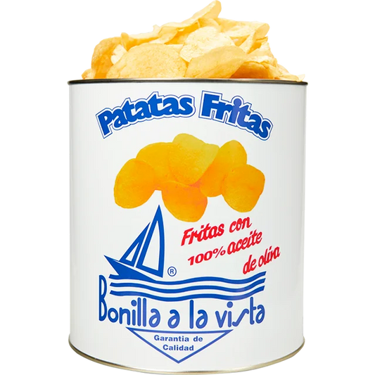 Bonilla a La Vista Potato Chips with Olive Oil Can 17.64 oz (500 g) 3 Units