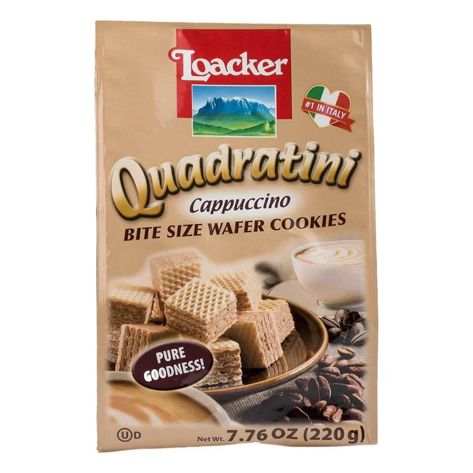 Loacker Quadratini Hazelnut Cube Wafers 8.8 oz (250gr) 6 Units