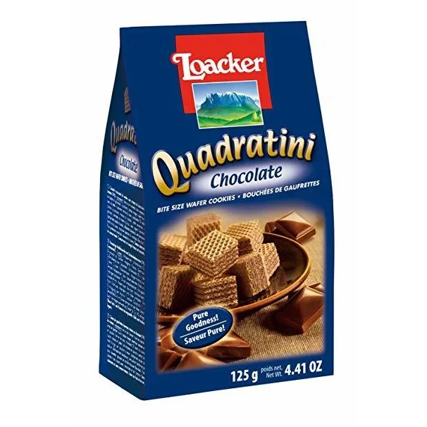 Loacker Quadratini Hazelnut Cube Wafers 8.8 oz (250gr) 6 Units