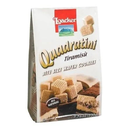 Loacker Quadratini Hazelnut Cube Wafers 8.8 oz (250gr) 6 Units