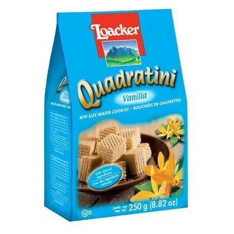 Loacker Quadratini Hazelnut Cube Wafers 8.8 oz (250gr) 6 Units