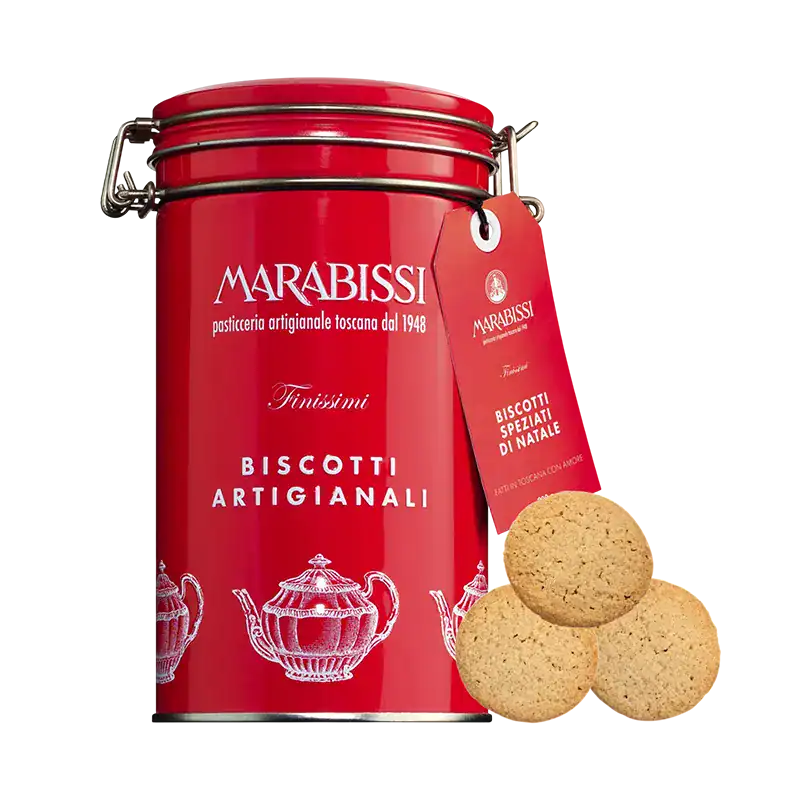 Marabissi Cantucci Holiday Spices Red Tin 5.29oz 6 Units