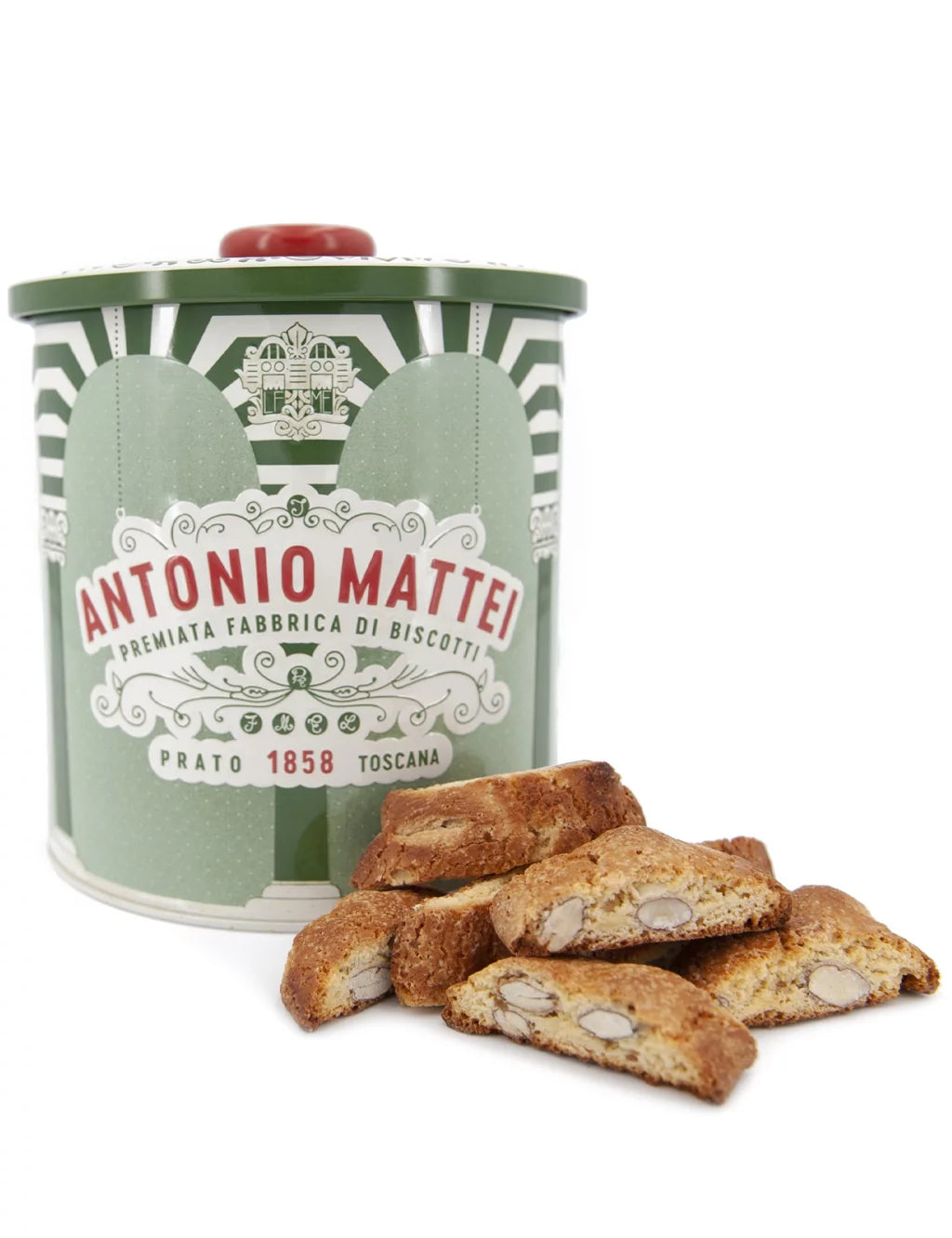 Antonio Mattei Red & Green Holiday Biscotti Tin 17.6oz 4 Units
