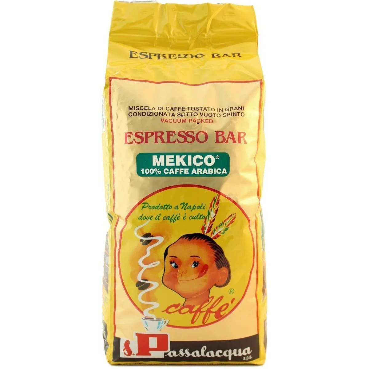 Passalaqua Mexico Whole Beans Coffee 2.2lb (1Kg) 12 Units