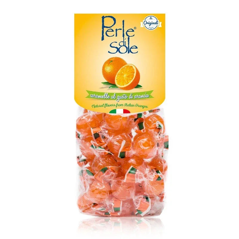 Perle di Sole Orange Flavored Hard Candies 7.05 oz (200 g) 24 Units