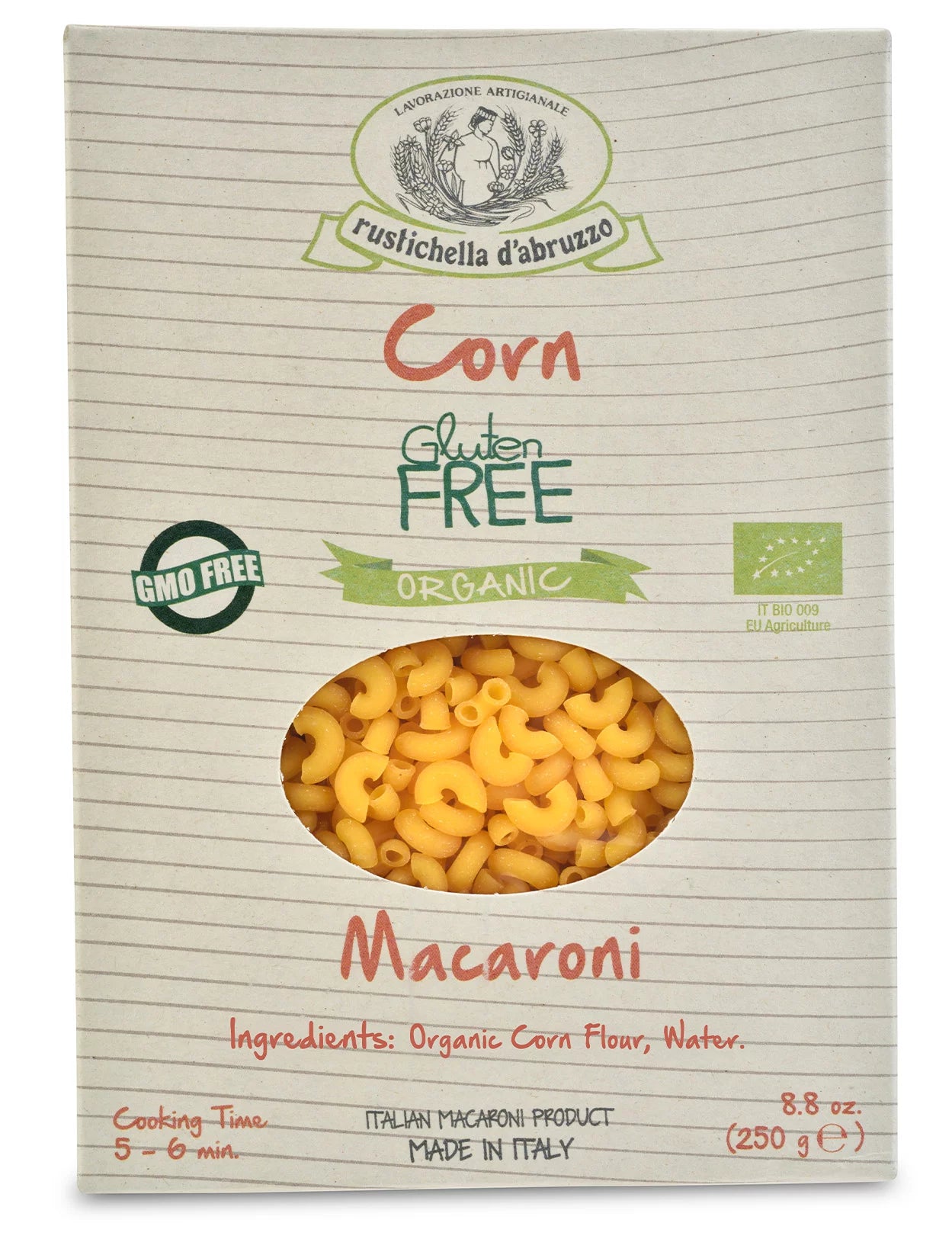 Rustichella Organic Corn Macaroni 8.8oz 12 Units