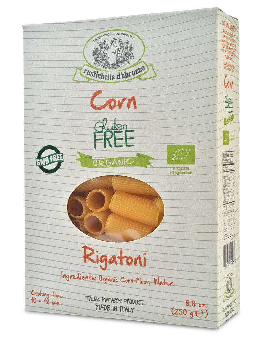 Rustichella Organic Corn Rigatoni 8.8oz 12 Units